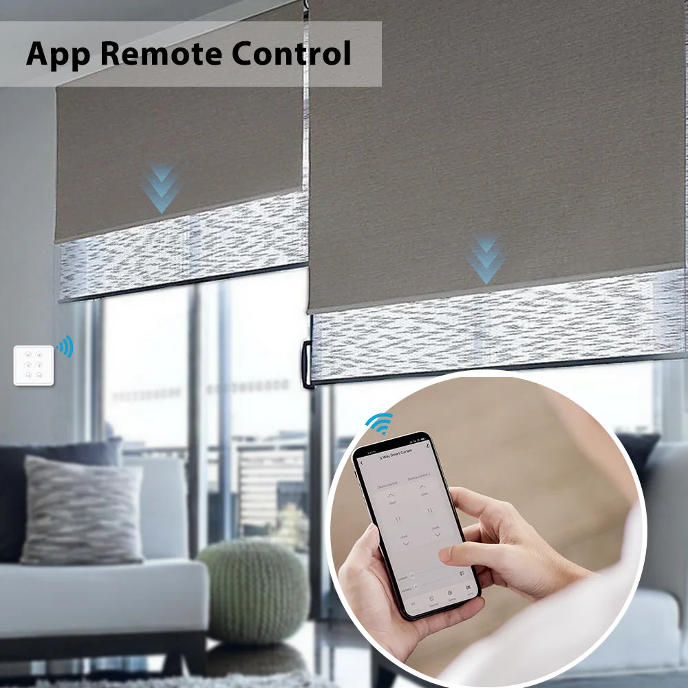 Smart WiFi Double Curtain Blind Switch - Voice Control