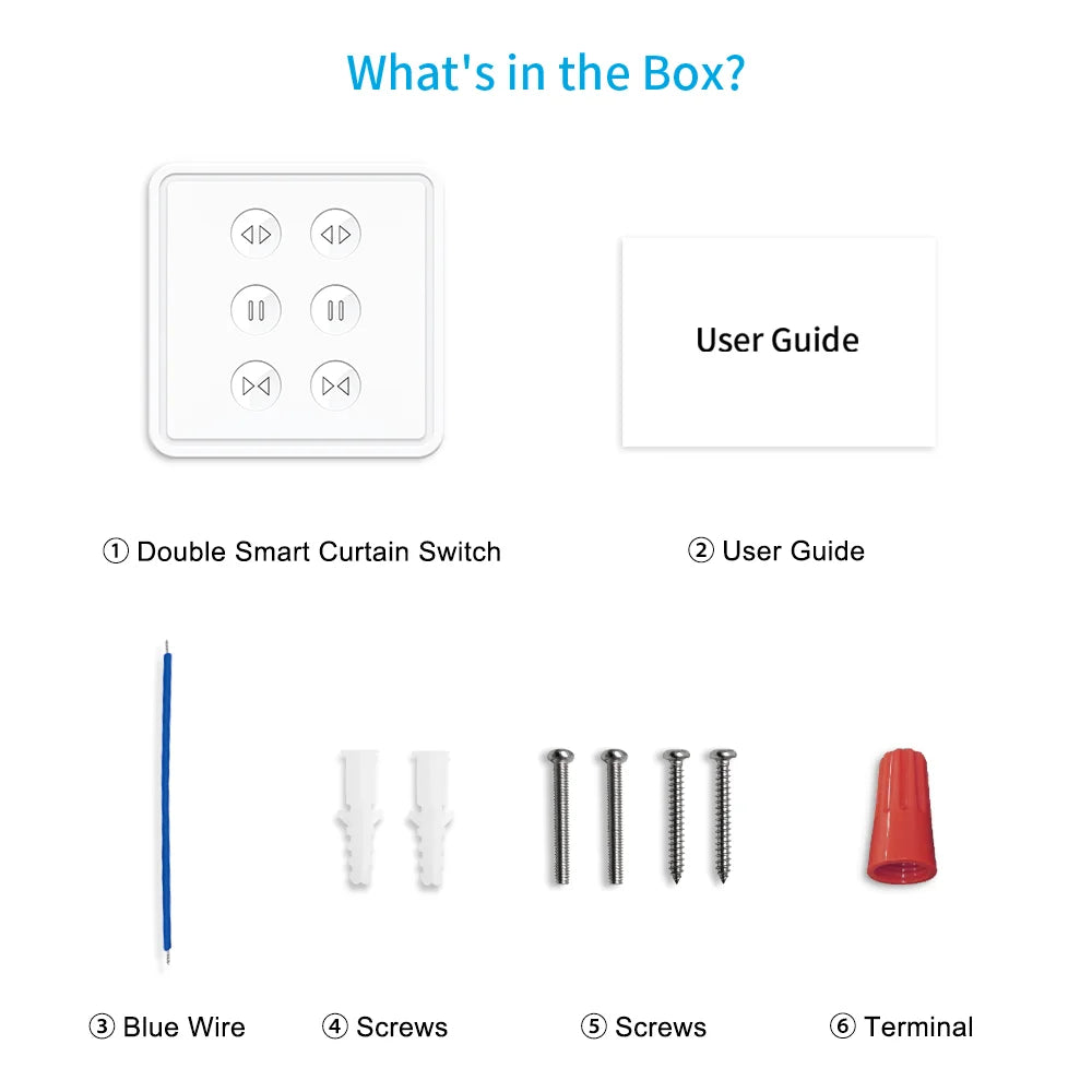 Smart WiFi Double Curtain Blind Switch - Voice Control