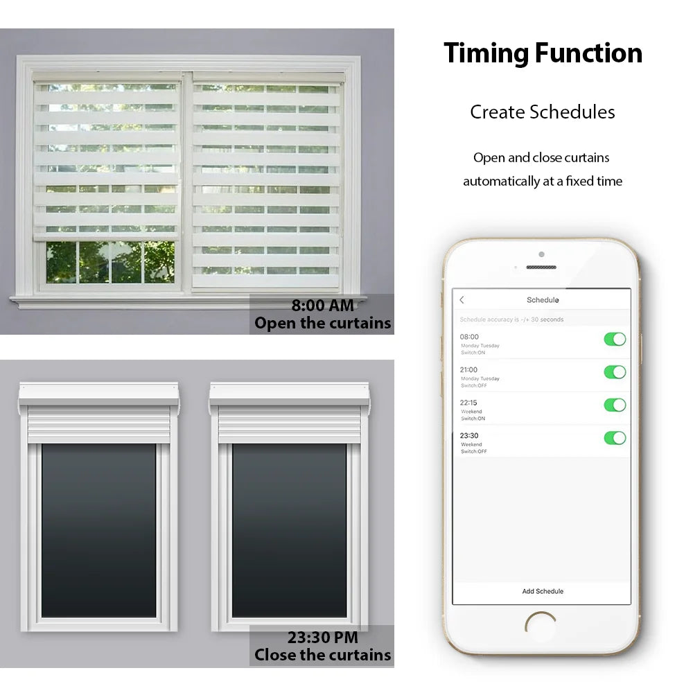 Smart WiFi Double Curtain Blind Switch - Voice Control