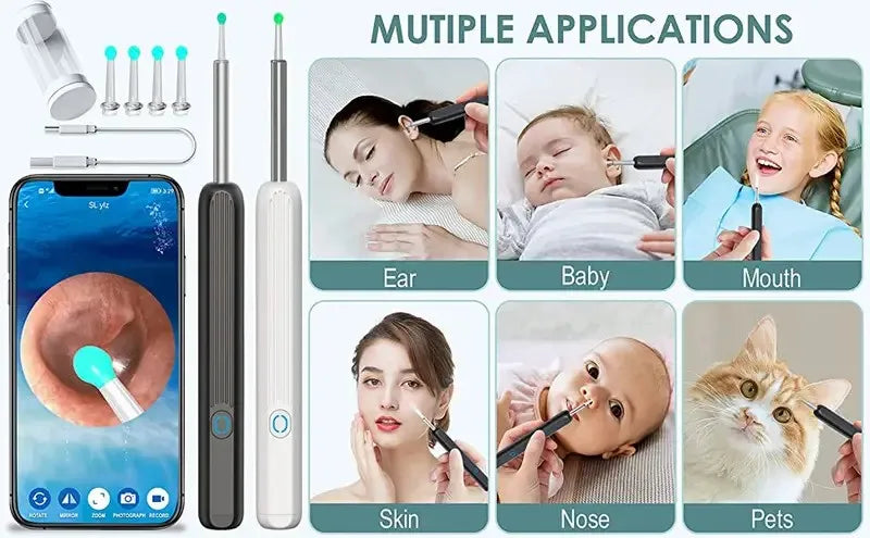 Wireless Smart Visual Ear Cleaner Otoscope Ear Wax Removal Tool With 1296P Camera Ear Endoscope Ear Tools Health Care Kit