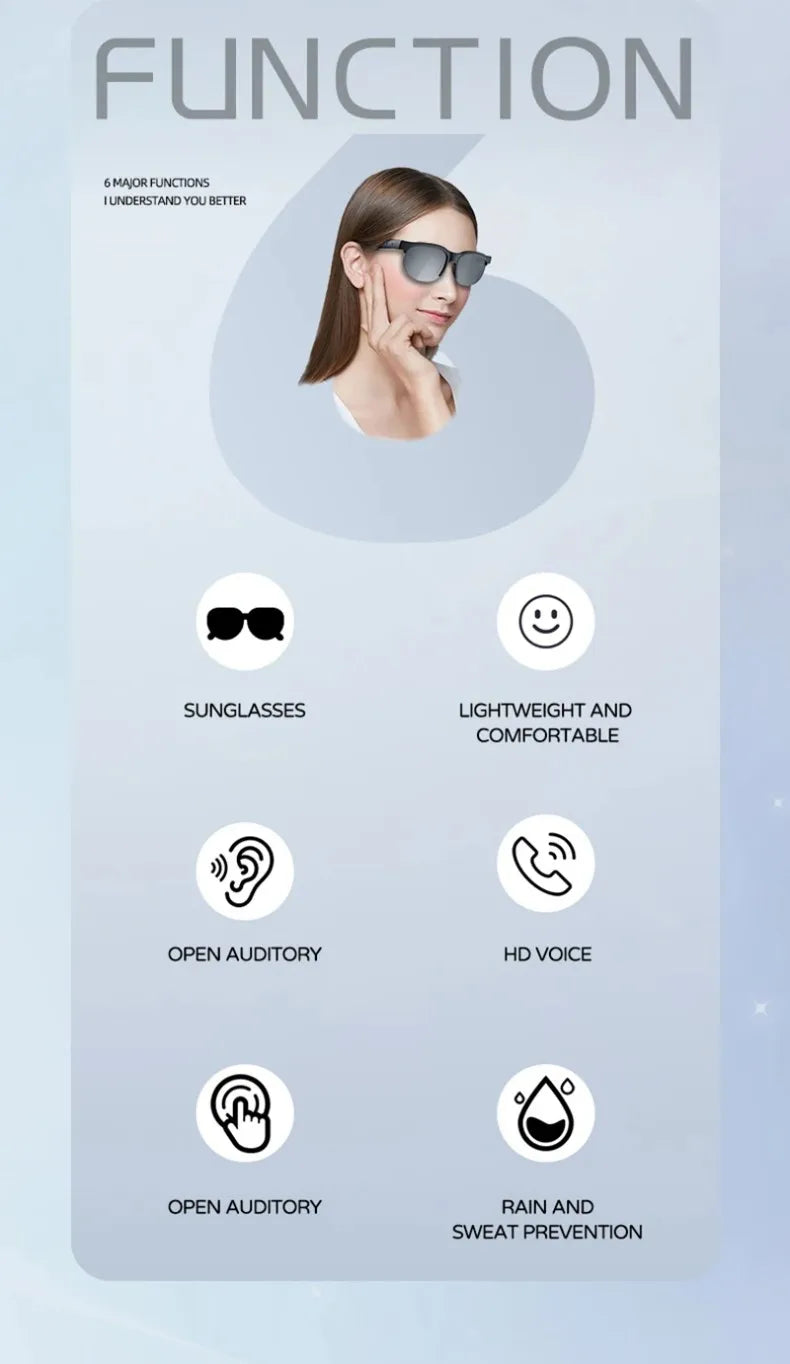 Original Bluetooth Sports Driving Sunglasses with Wireless Headset and Ear Hook Earbuds