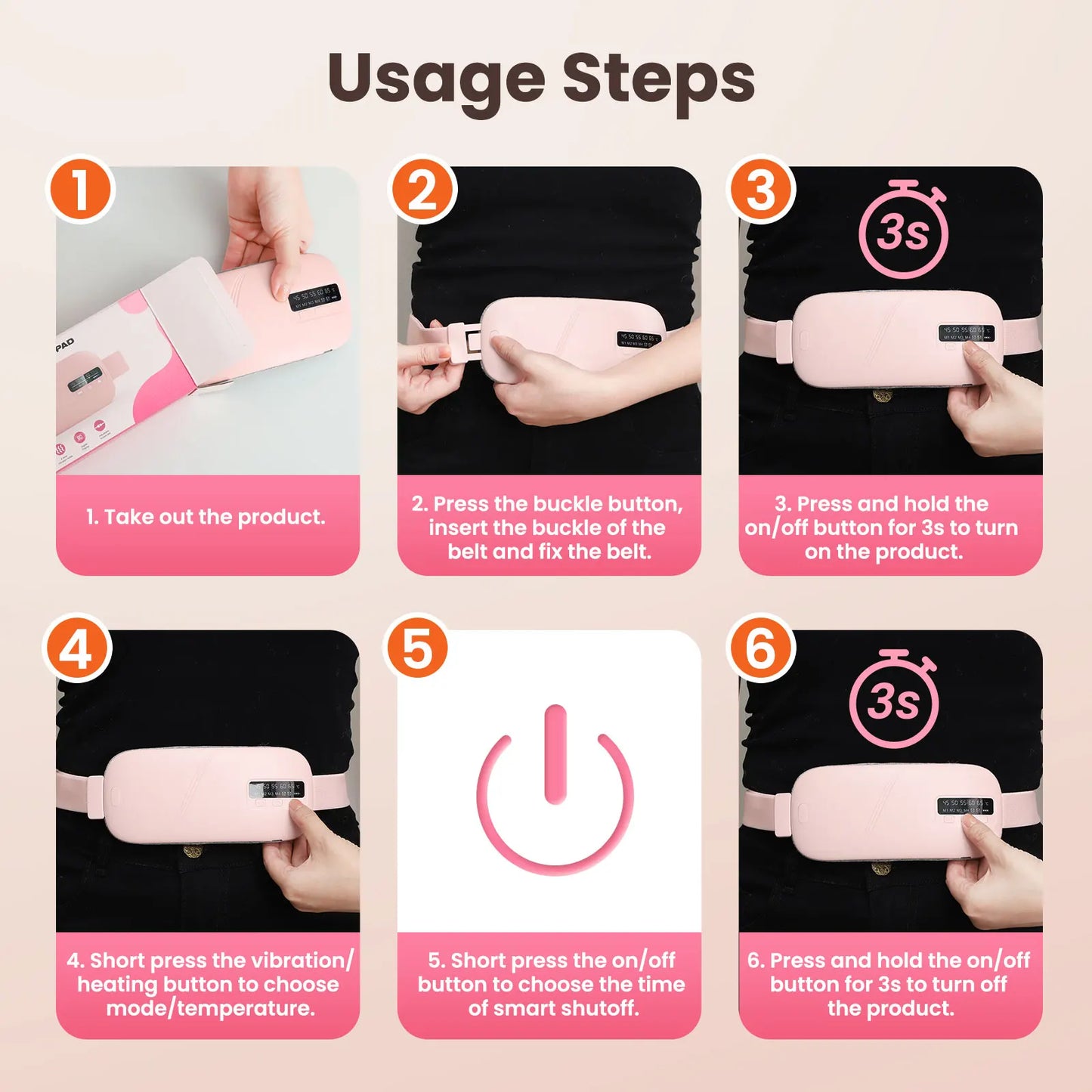Electric Heating Pad Menstrual Cramp Massager Belt Women Period Care Hot Compress Device Vibration Abdominal Ulter Warmer Belt