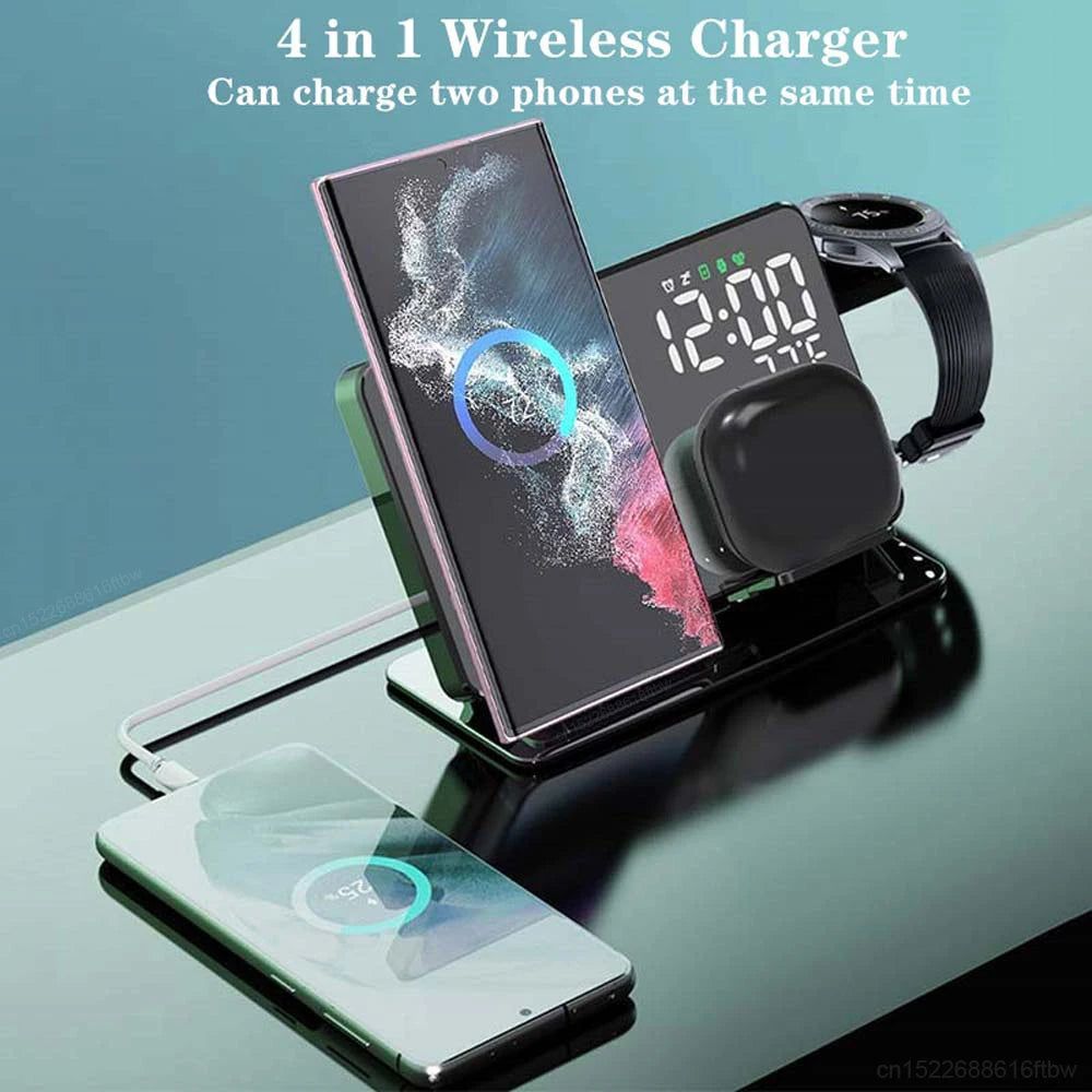 3 In 1 Wireless Charger - Fast Charging Station With Alarm