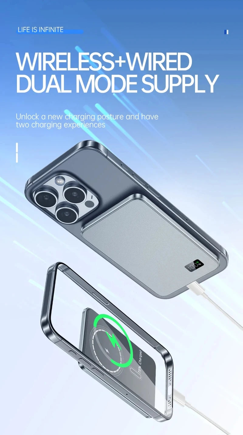 Xiaomi 50000mAh 3C Certification Thin Power Bank Ultra For MagSafe Magnetic Wireless Fast Charging Portable Battery Display