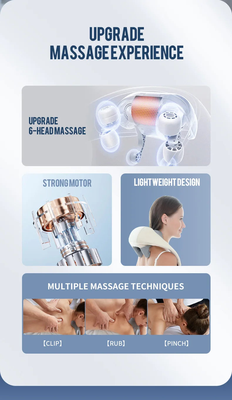 Brushless Motor Neck And Shoulder Massager Wireless Shoulder And Back Kneading Massage Shawl Neck masajeador