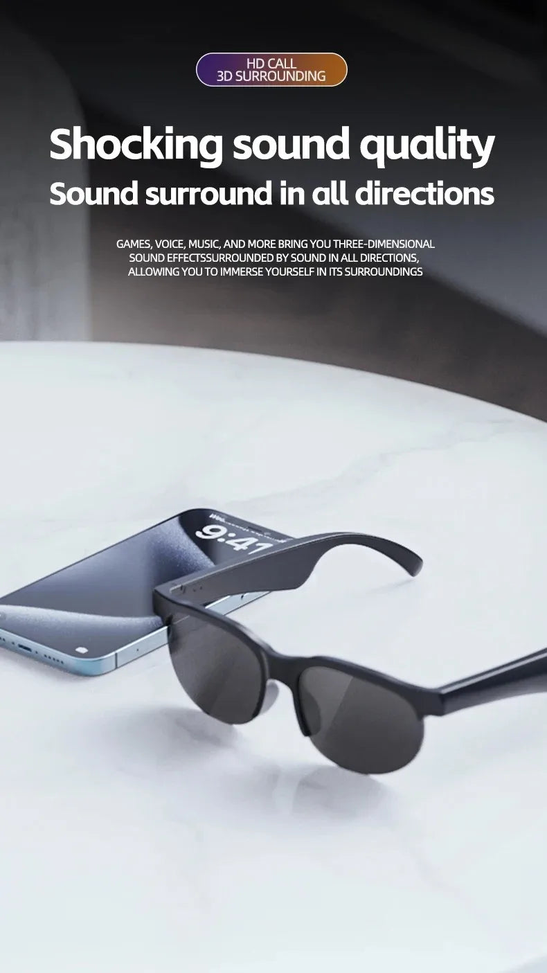 Original Bluetooth Sports Driving Sunglasses with Wireless Headset and Ear Hook Earbuds