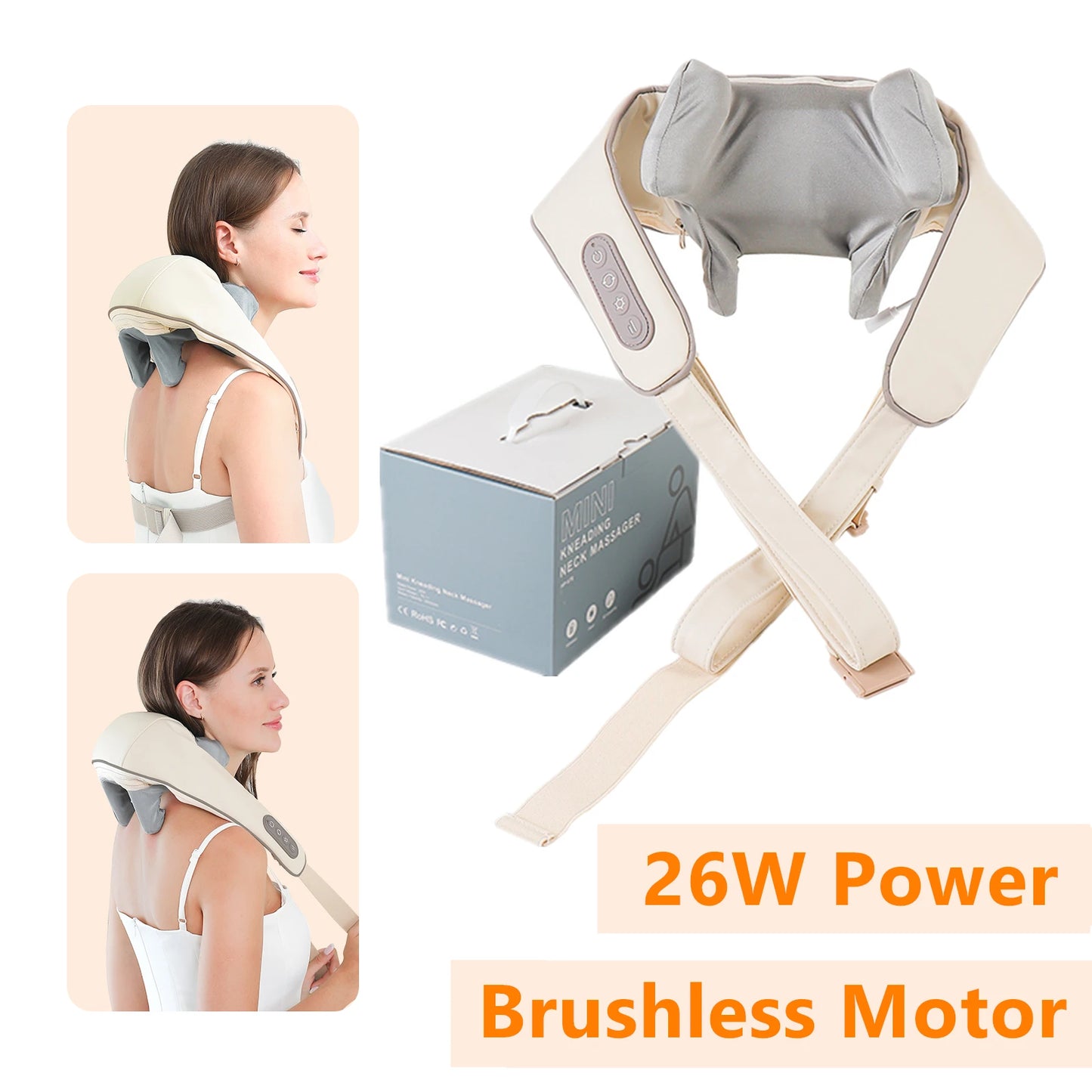 Brushless Motor Neck And Shoulder Massager Wireless Shoulder And Back Kneading Massage Shawl Neck masajeador