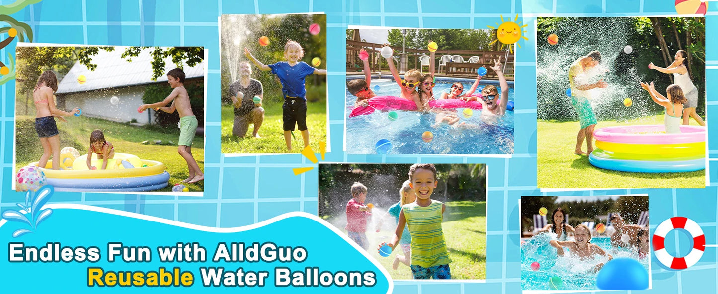 1-12 Pack Reusable Water Balls, Self-Seal Fast Inflating Silicone Water Balls, Summer Pool Beach Outdoor Activity Water Toys