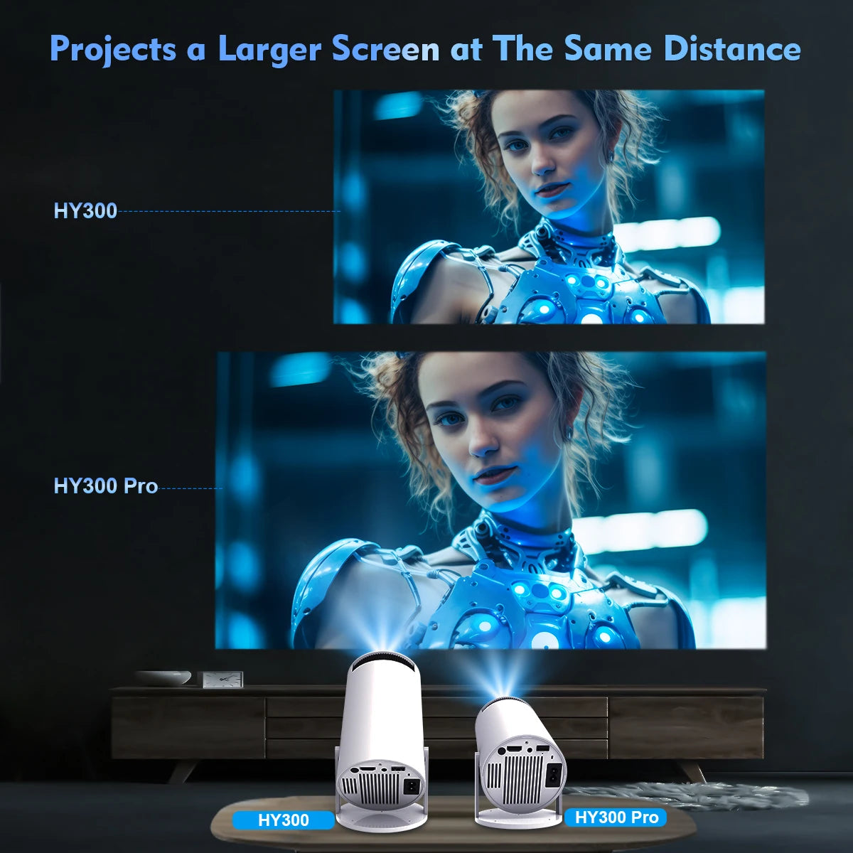 HY300 Pro Projector - 4K Android Smart Home Cinema Outdoor