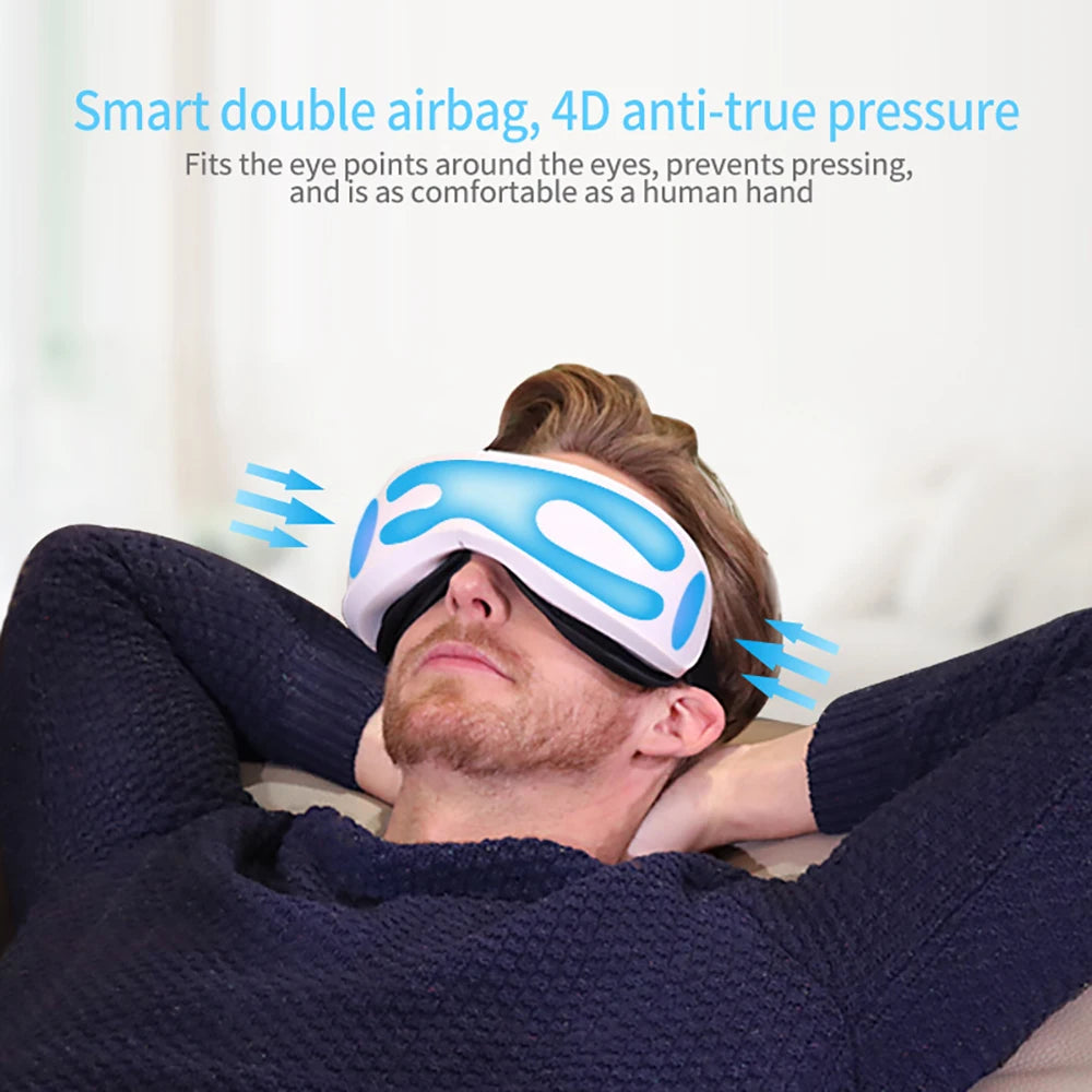6D Smart Vibration Eye Massager Airbag Compress Eye Care Instrument Bluetooth Music Eye Massage Sleepping Mask Eye Relax Fatigue
