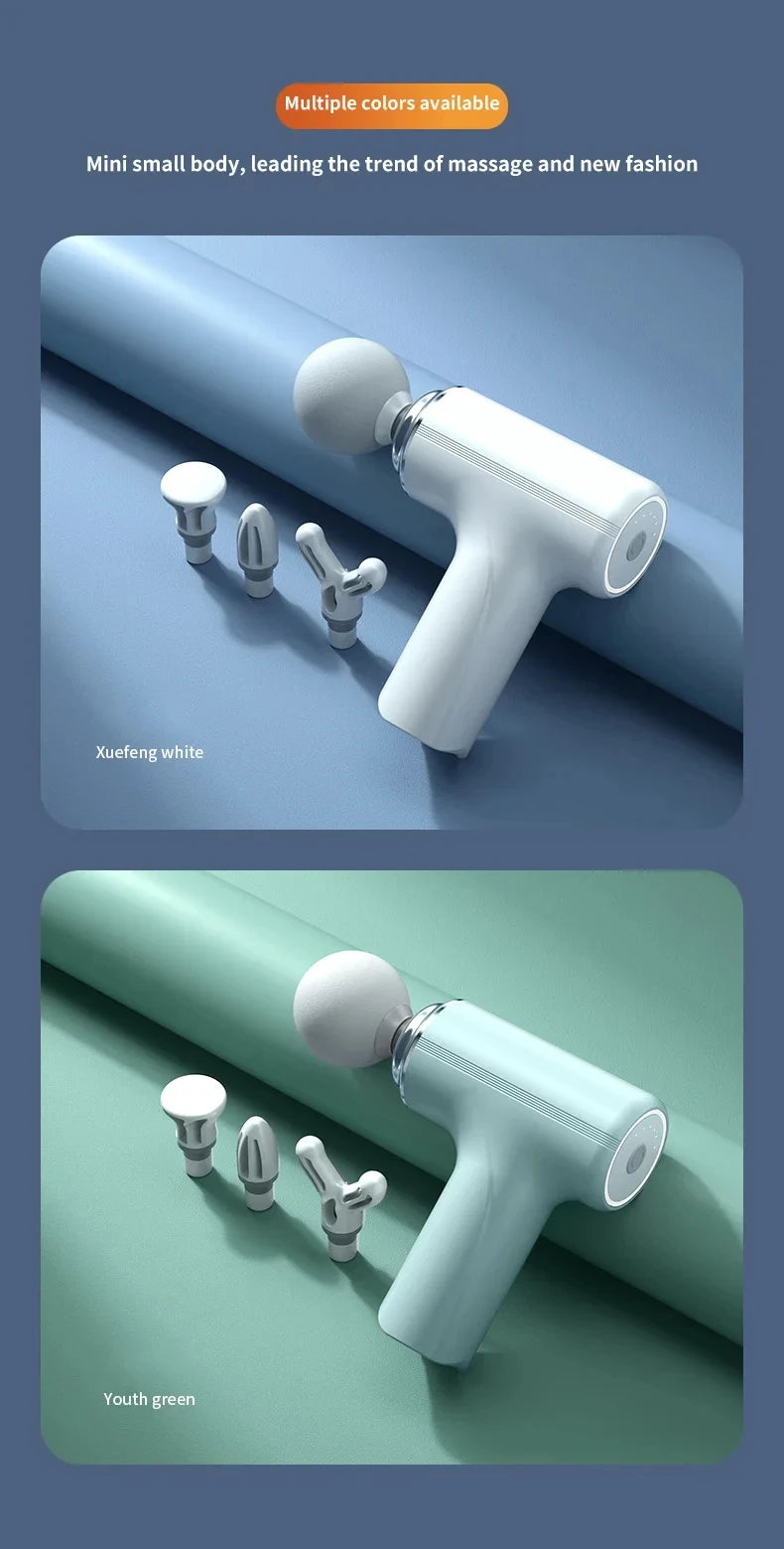 Portable Electric Massage Gun with 4 Interchangeable Heads & LED Light for Full Body Relaxation Electric Massage Gun