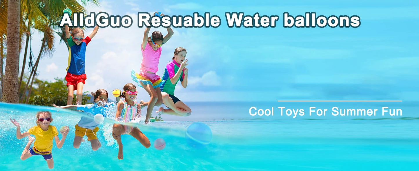 1-12 Pack Reusable Water Balls, Self-Seal Fast Inflating Silicone Water Balls, Summer Pool Beach Outdoor Activity Water Toys