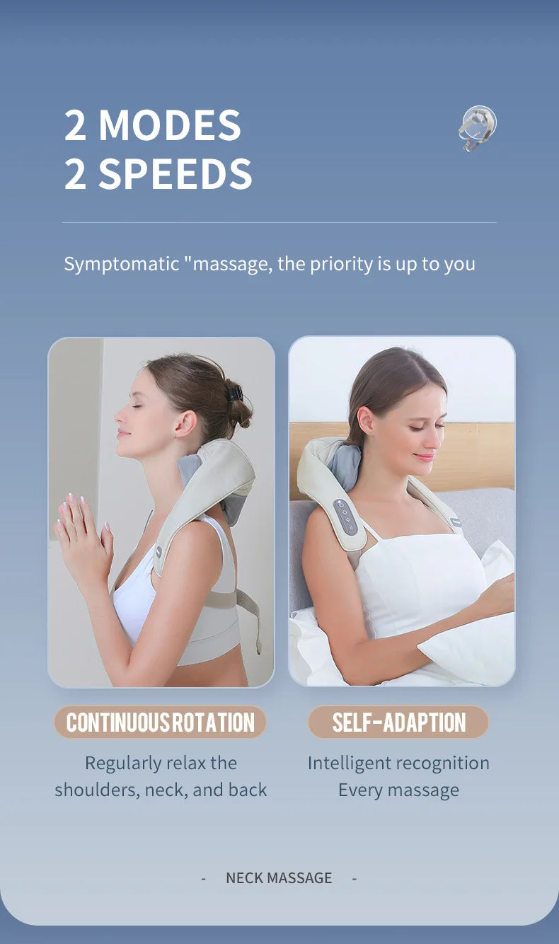 Brushless Motor Neck And Shoulder Massager Wireless Shoulder And Back Kneading Massage Shawl Neck masajeador