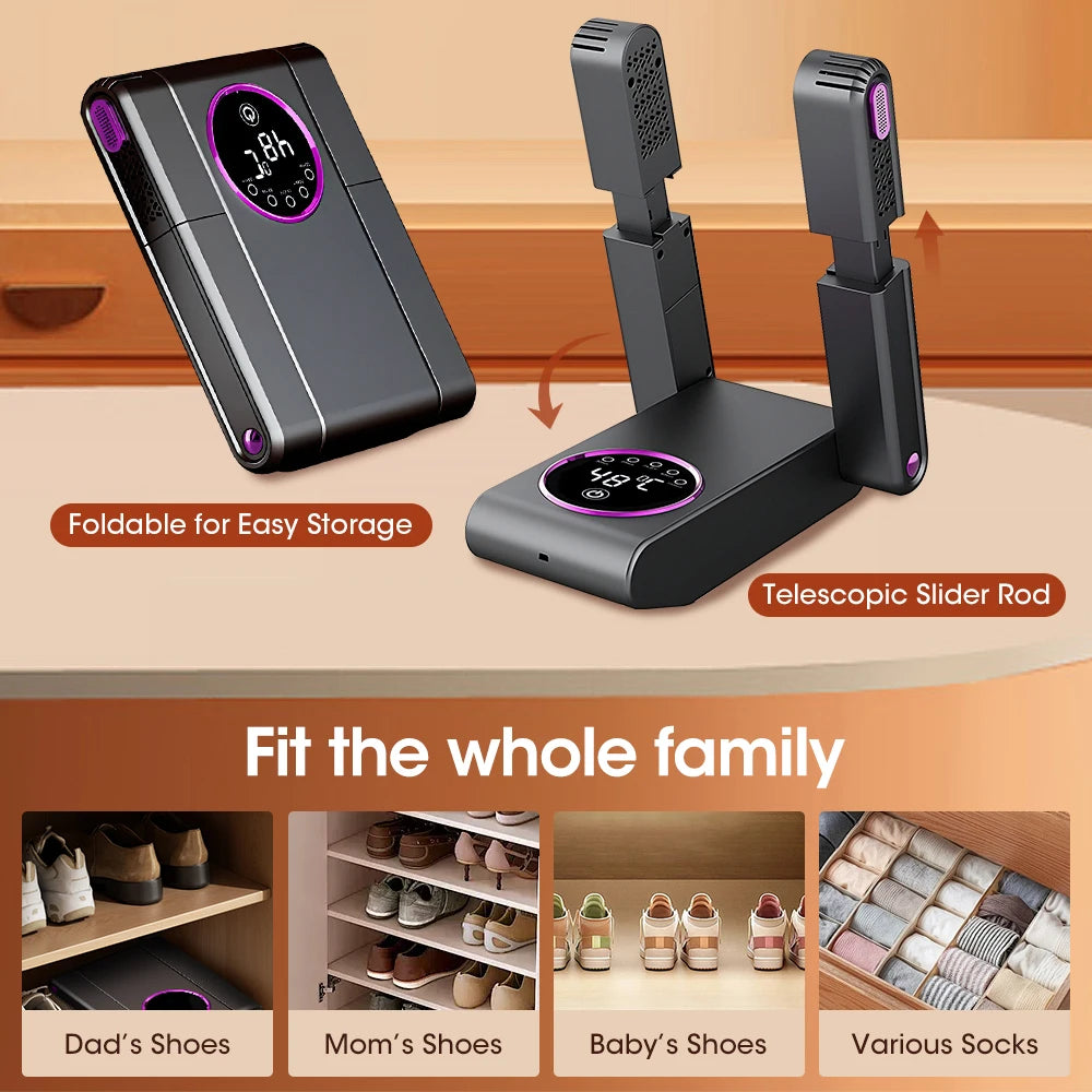 Electric Shoe Dryer UV Sterilization Hats Socks Gloves Boot Warmer Heater Fast Drying Machine 20pcs Eliminate Odor Patch 220V