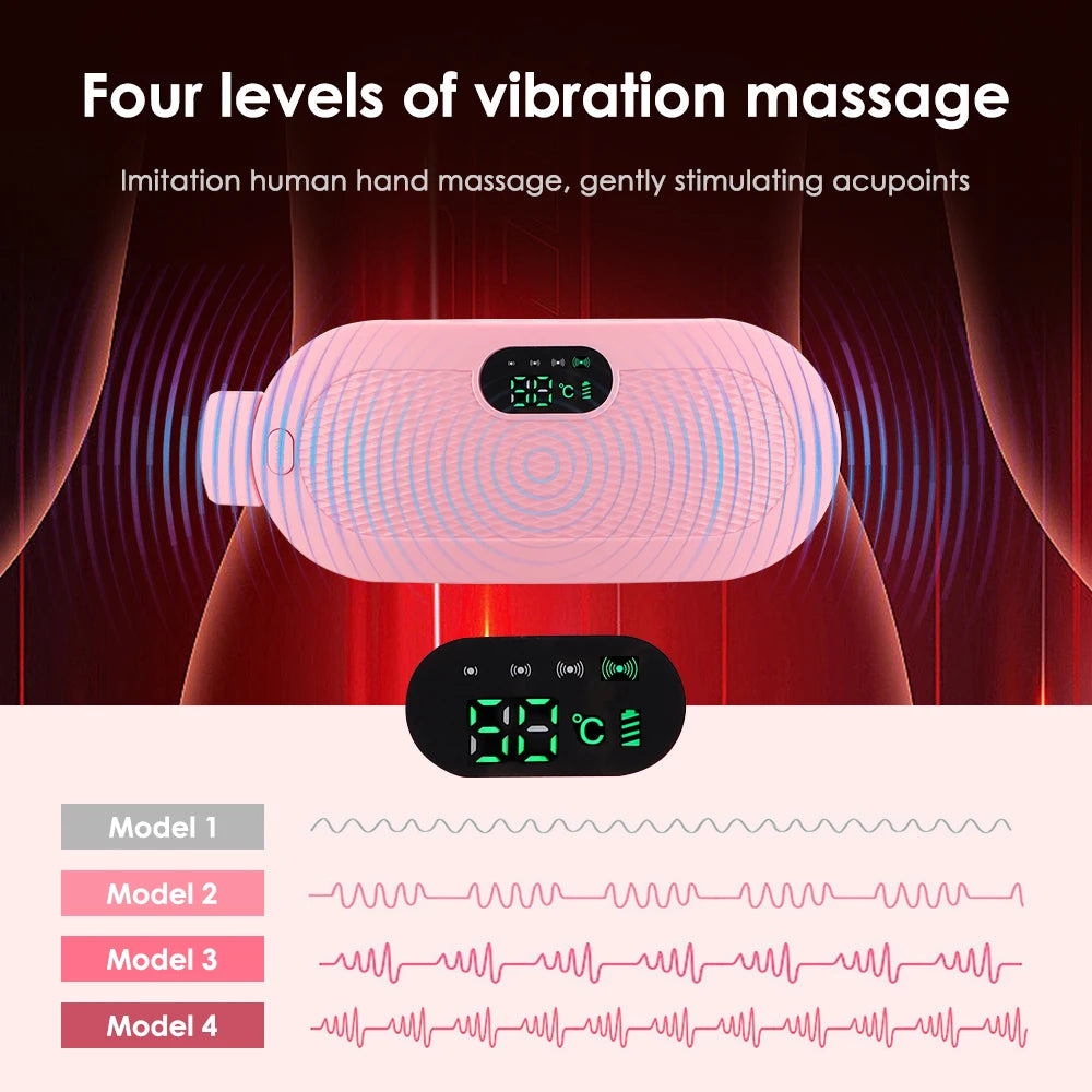 Electric Heating Pad Menstrual Cramp Massager Belt Women Period Care Hot Compress Device Vibration Abdominal Ulter Warmer Belt