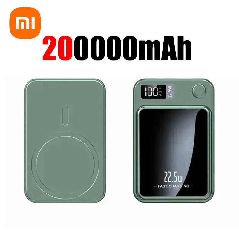 Xiaomi 200000mAh Power Bank Magnetic Wireless 22.5W Ultra Capacity Super Fast Charging Power Bank For Iphone16 Samsung 2025