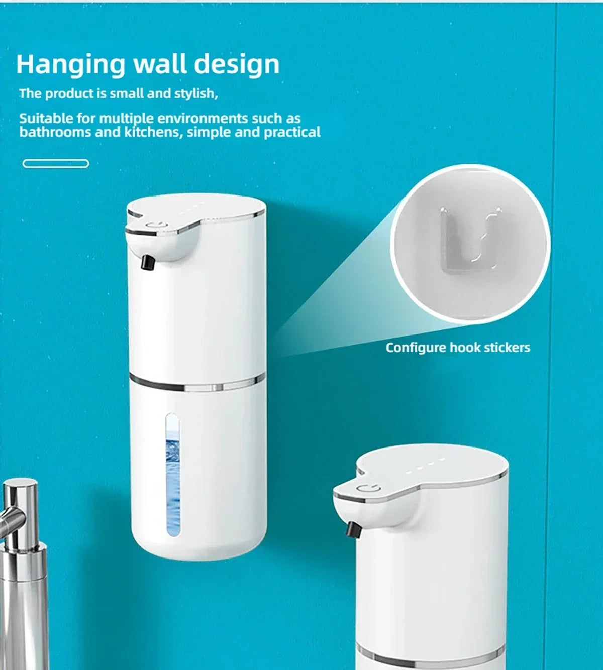 Automatic Soap Dispenser Touchless Foaming Soap Dispenser 380ml USB Rechargeable Electric 4 Level Adjustable Foam Soap Dispenser