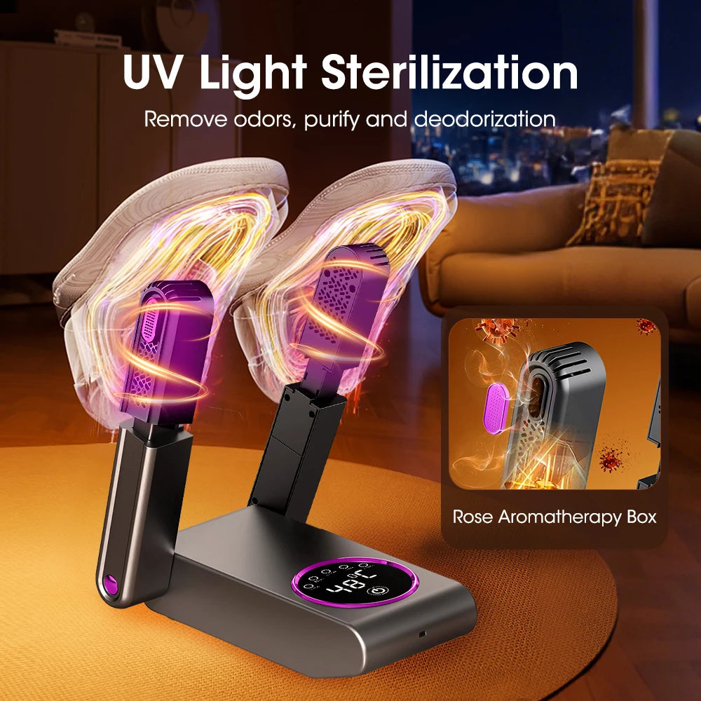 Electric Shoe Dryer UV Sterilization Hats Socks Gloves Boot Warmer Heater Fast Drying Machine 20pcs Eliminate Odor Patch 220V