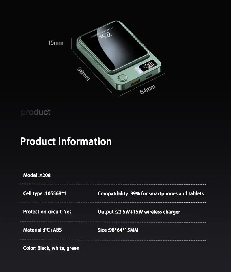 Xiaomi 200000mAh Power Bank Magnetic Wireless 22.5W Ultra Capacity Super Fast Charging Power Bank For Iphone16 Samsung 2025