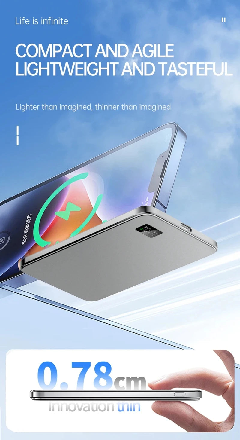 Xiaomi 50000mAh 3C Certification Thin Power Bank Ultra For MagSafe Magnetic Wireless Fast Charging Portable Battery Display