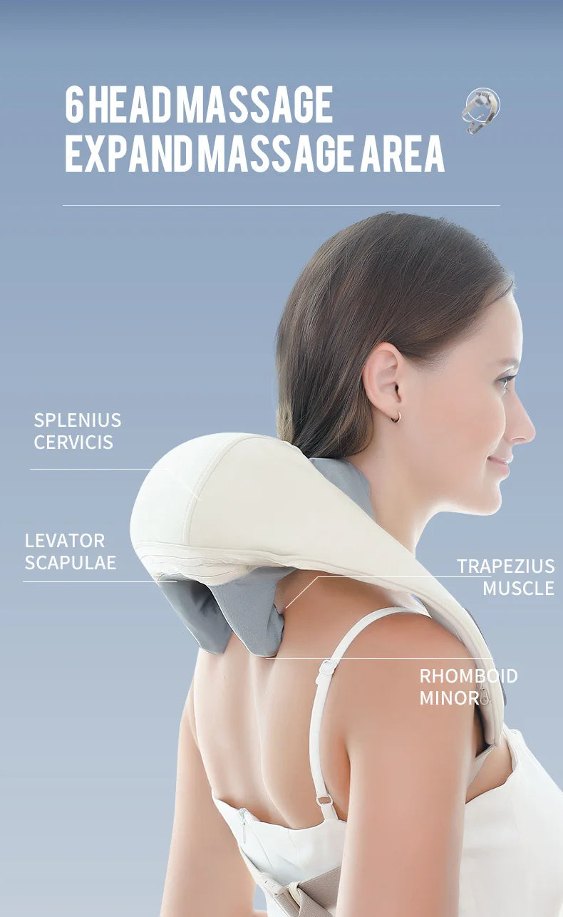 Brushless Motor Neck And Shoulder Massager Wireless Shoulder And Back Kneading Massage Shawl Neck masajeador