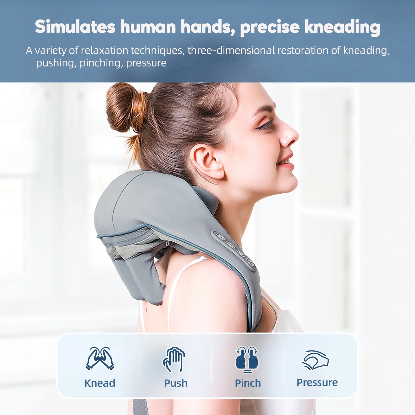 Brushless Motor Neck And Shoulder Massager Wireless Shoulder And Back Kneading Massage Shawl Neck masajeador