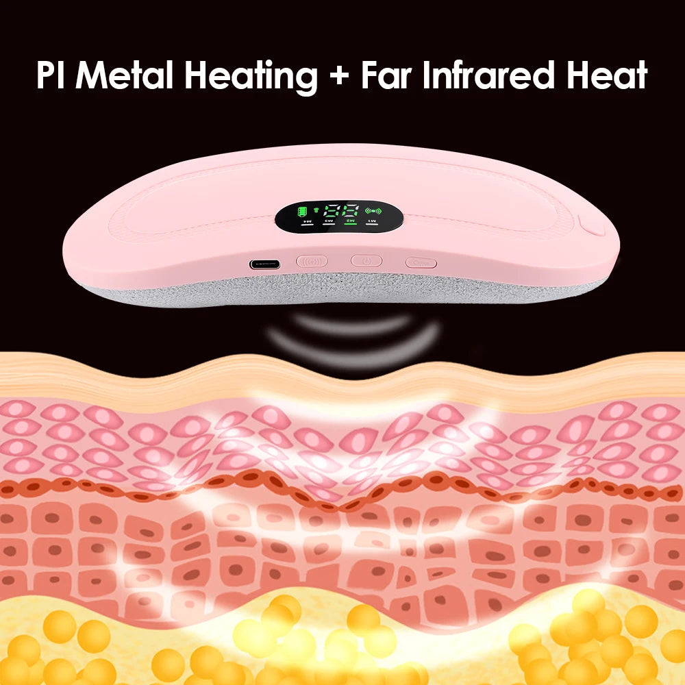 Electric Heating Pad Menstrual Cramp Massager Belt Women Period Care Hot Compress Device Vibration Abdominal Ulter Warmer Belt