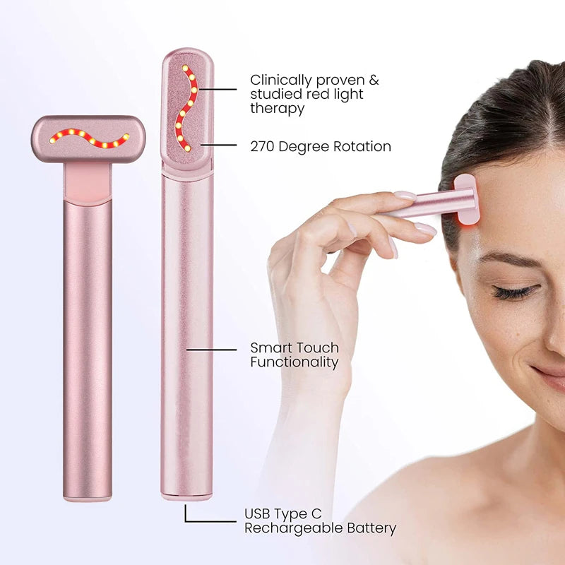 EMS Microcurrent Facial Wand - Red Light Skin Tightening.