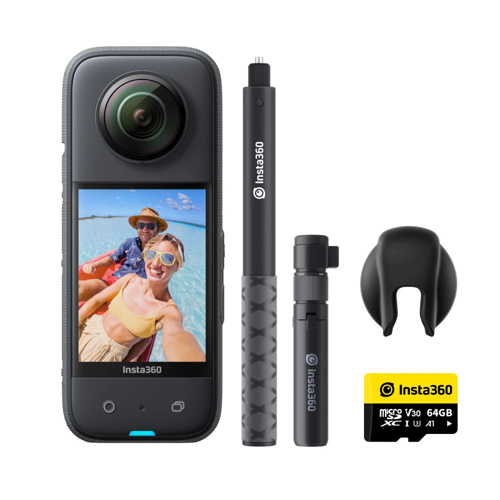 Original Insta360 X3 - Waterproof 360 Action Camera with 1/2" 48MP Sensors,5.7K 360 Active HDR Video,72MP Photo,4K Single-Lens