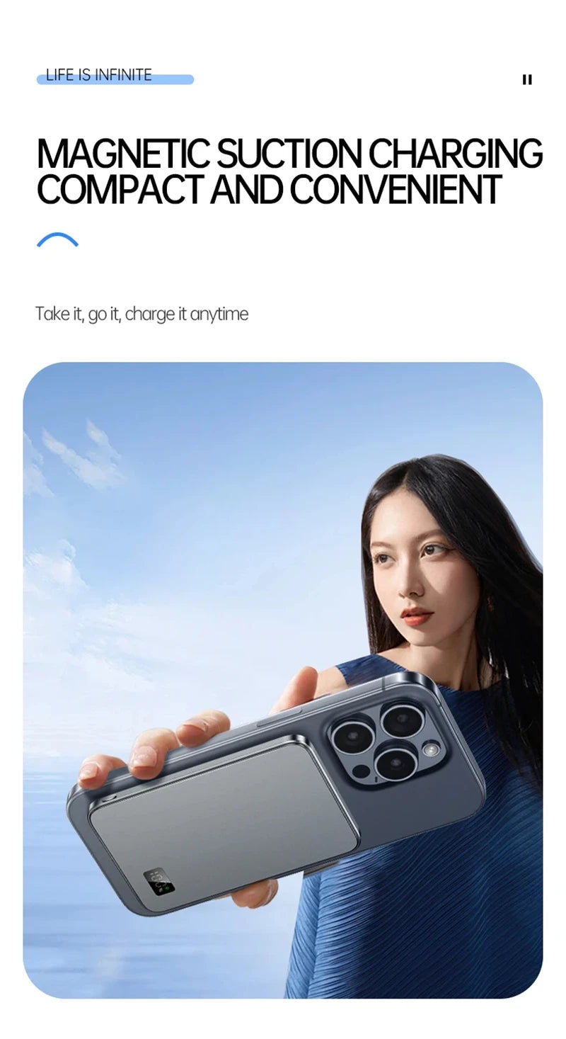 Xiaomi 50000mAh 3C Certification Thin Power Bank Ultra For MagSafe Magnetic Wireless Fast Charging Portable Battery Display