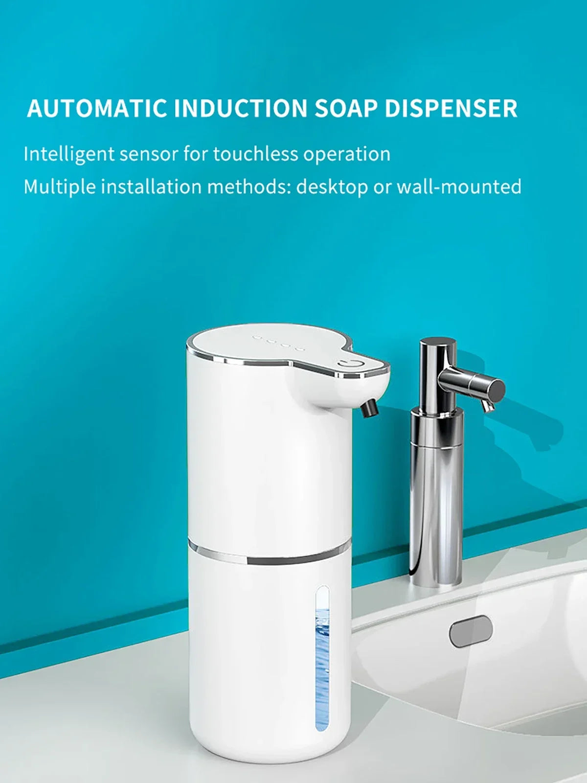 Automatic Soap Dispenser Touchless Foaming Soap Dispenser 380ml USB Rechargeable Electric 4 Level Adjustable Foam Soap Dispenser