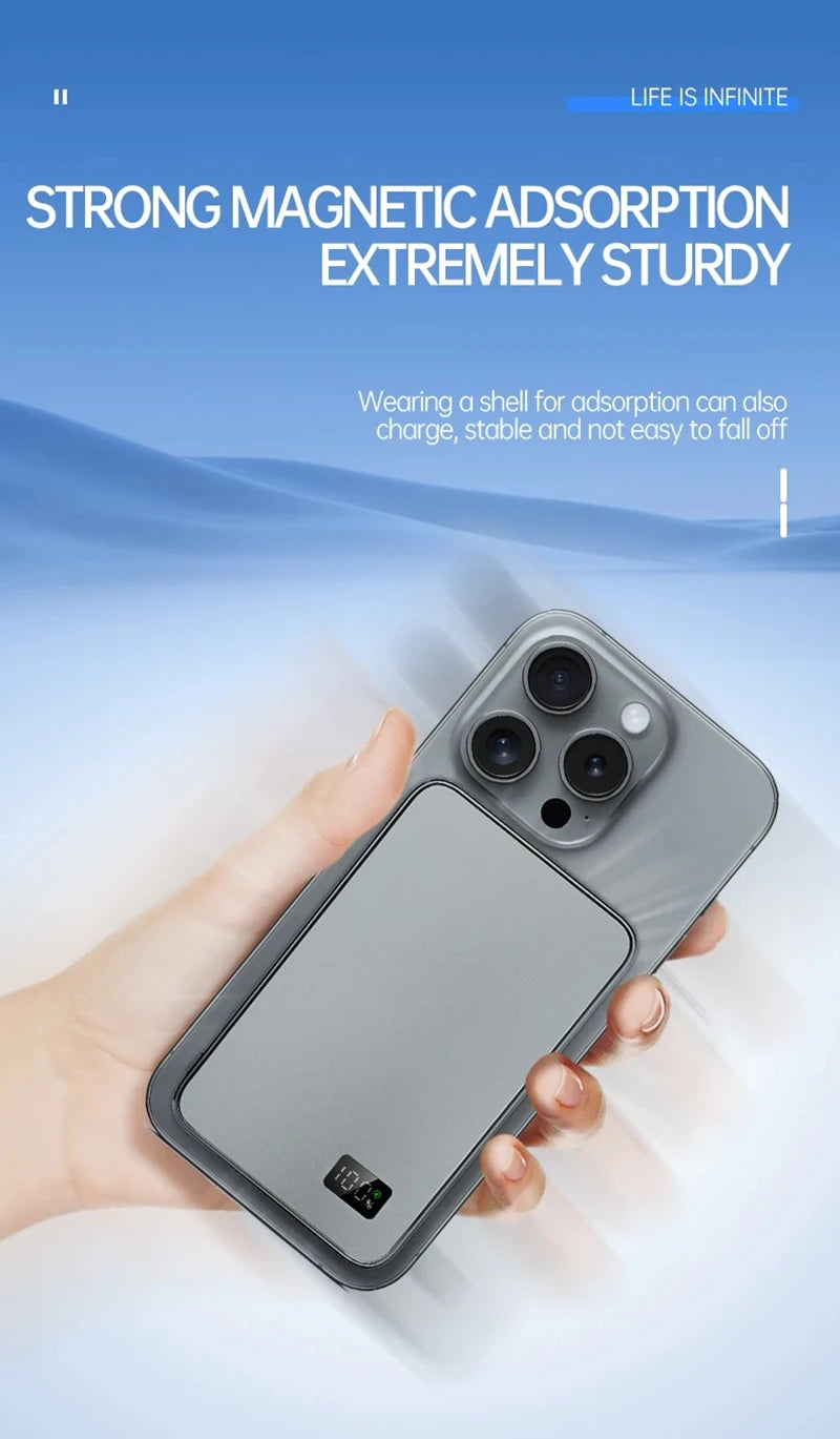 Xiaomi 50000mAh 3C Certification Thin Power Bank Ultra For MagSafe Magnetic Wireless Fast Charging Portable Battery Display