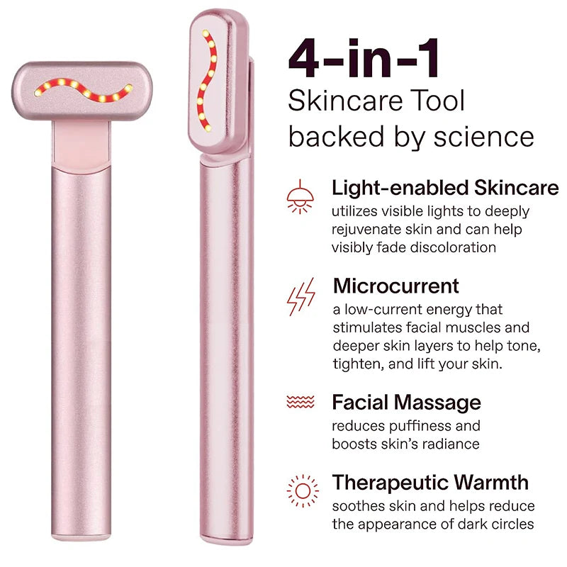 EMS Microcurrent Facial Wand - Red Light Skin Tightening.