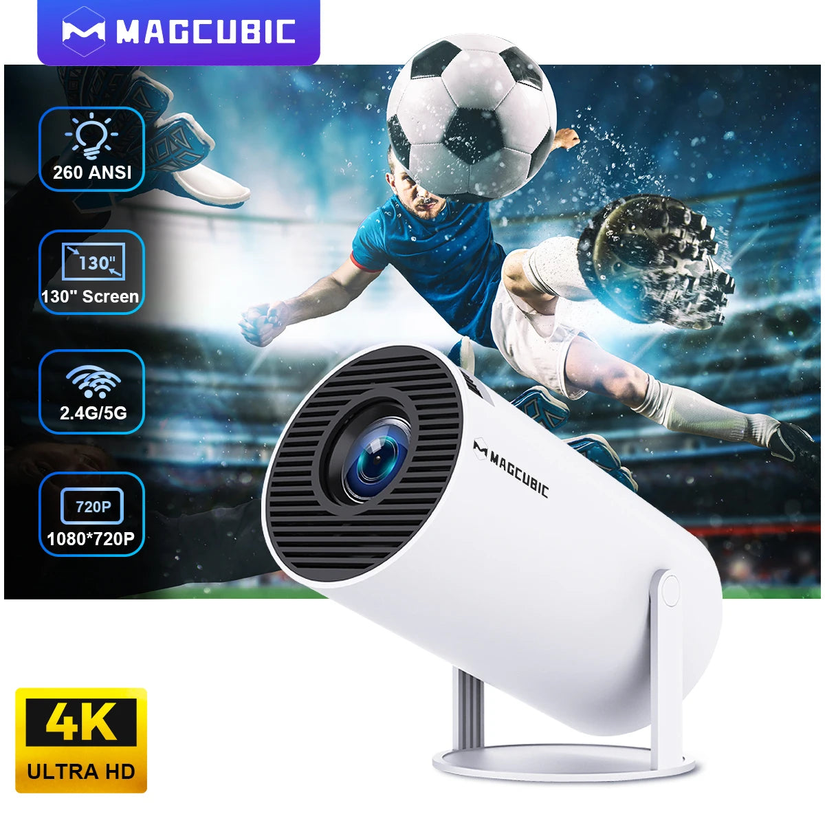 HY300 Pro Projector - 4K Android Smart Home Cinema Outdoor