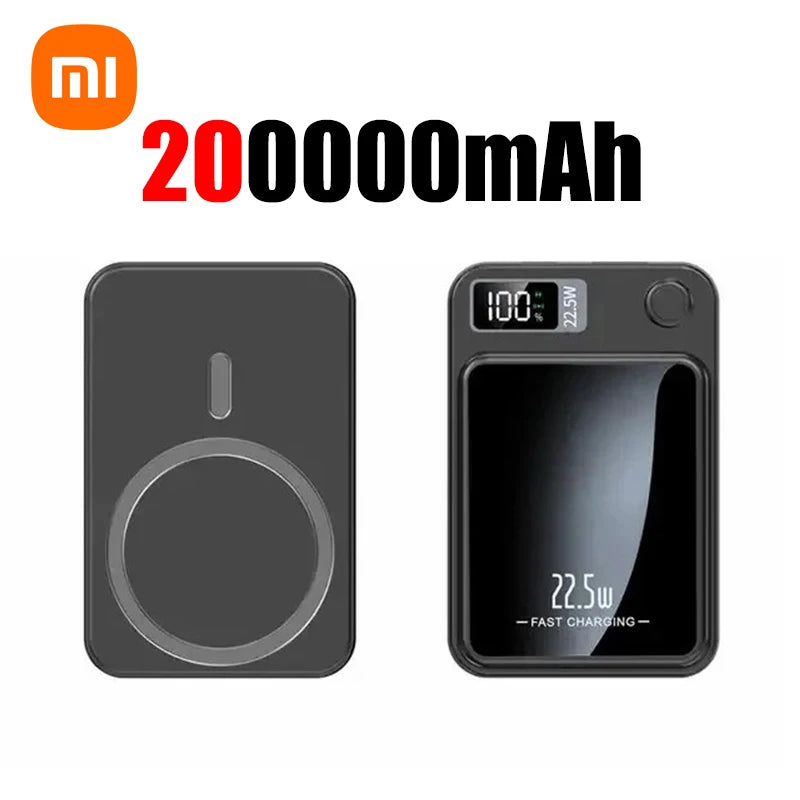 Xiaomi 200000mAh Power Bank Magnetic Wireless 22.5W Ultra Capacity Super Fast Charging Power Bank For Iphone16 Samsung 2025