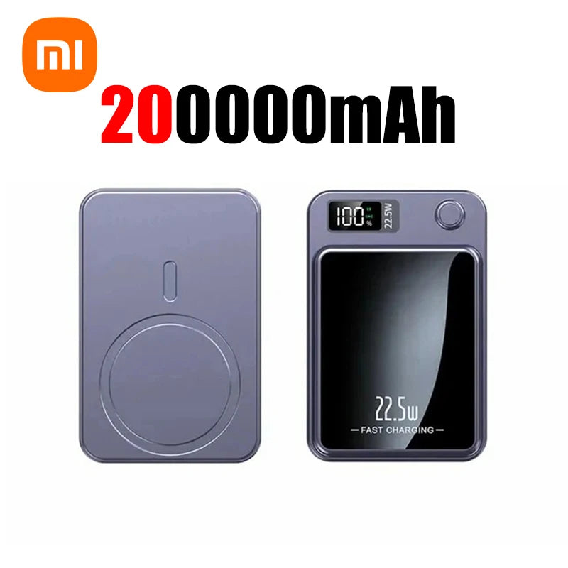 Xiaomi 200000mAh Power Bank Magnetic Wireless 22.5W Ultra Capacity Super Fast Charging Power Bank For Iphone16 Samsung 2025