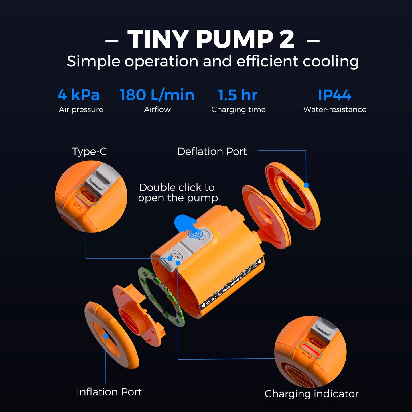 Tiny Pump 2 - Compact 4kPa Electric Pump For Camping
