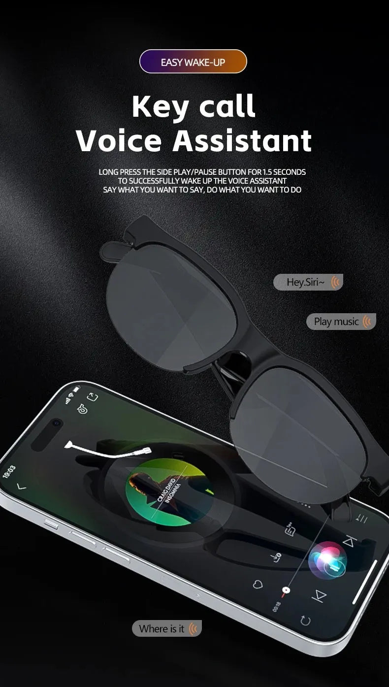 Original Bluetooth Sports Driving Sunglasses with Wireless Headset and Ear Hook Earbuds