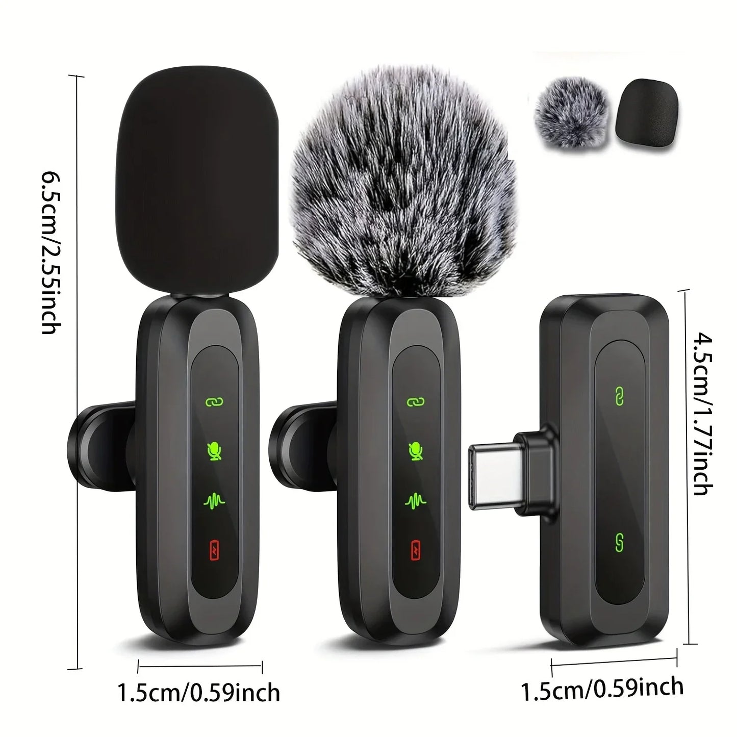 Wireless Lapel Microphone J3 - USB Type-C Noise Cancellation