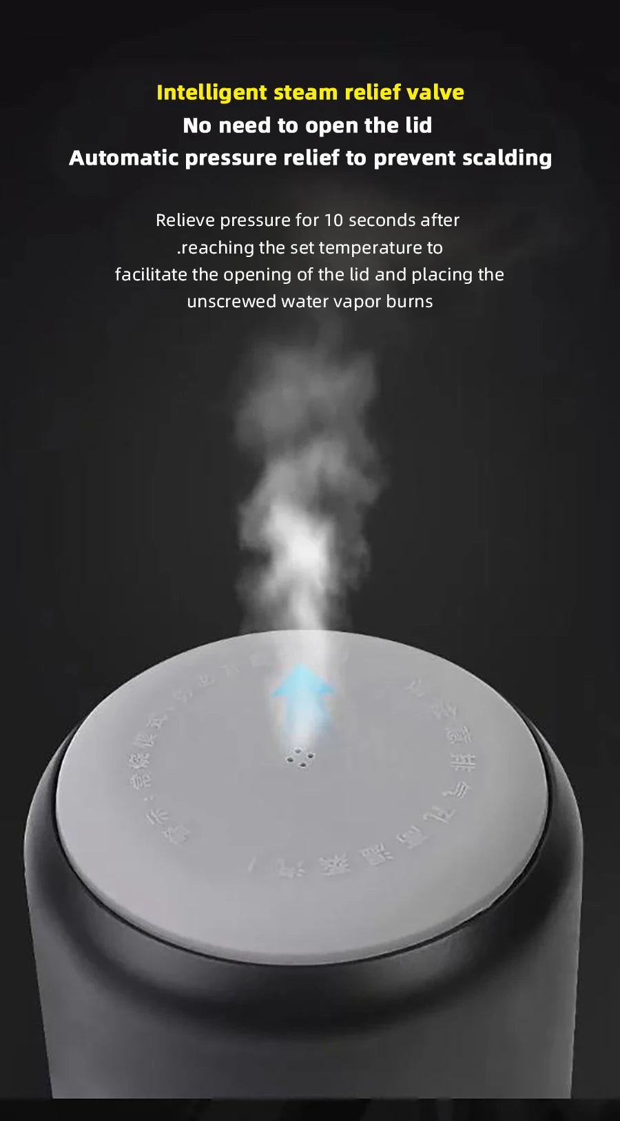 Electric kettle 12V 24V portable car heating cup 500 ml travel heating smart stainless steel insulation artifact OLED display