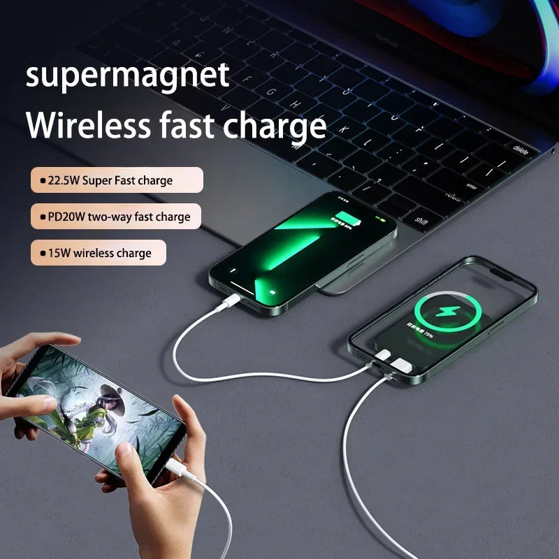 Xiaomi 200000mAh Power Bank Magnetic Wireless 22.5W Ultra Capacity Super Fast Charging Power Bank For Iphone16 Samsung 2025