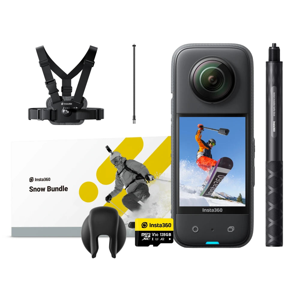 Original Insta360 X3 - Waterproof 360 Action Camera with 1/2" 48MP Sensors,5.7K 360 Active HDR Video,72MP Photo,4K Single-Lens