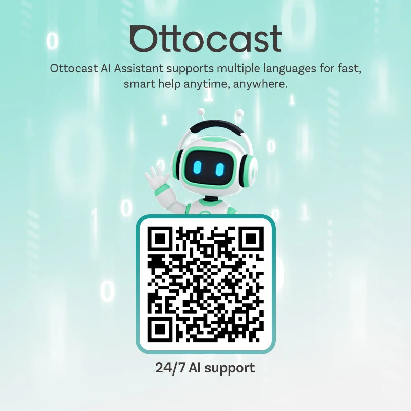 OTTOCAST 2-In-1 Mini Wireless Carplay Android Auto Adapter One-Click Disconnect Dongle for Toyota Audi Mercedes-Benz Volkswagen