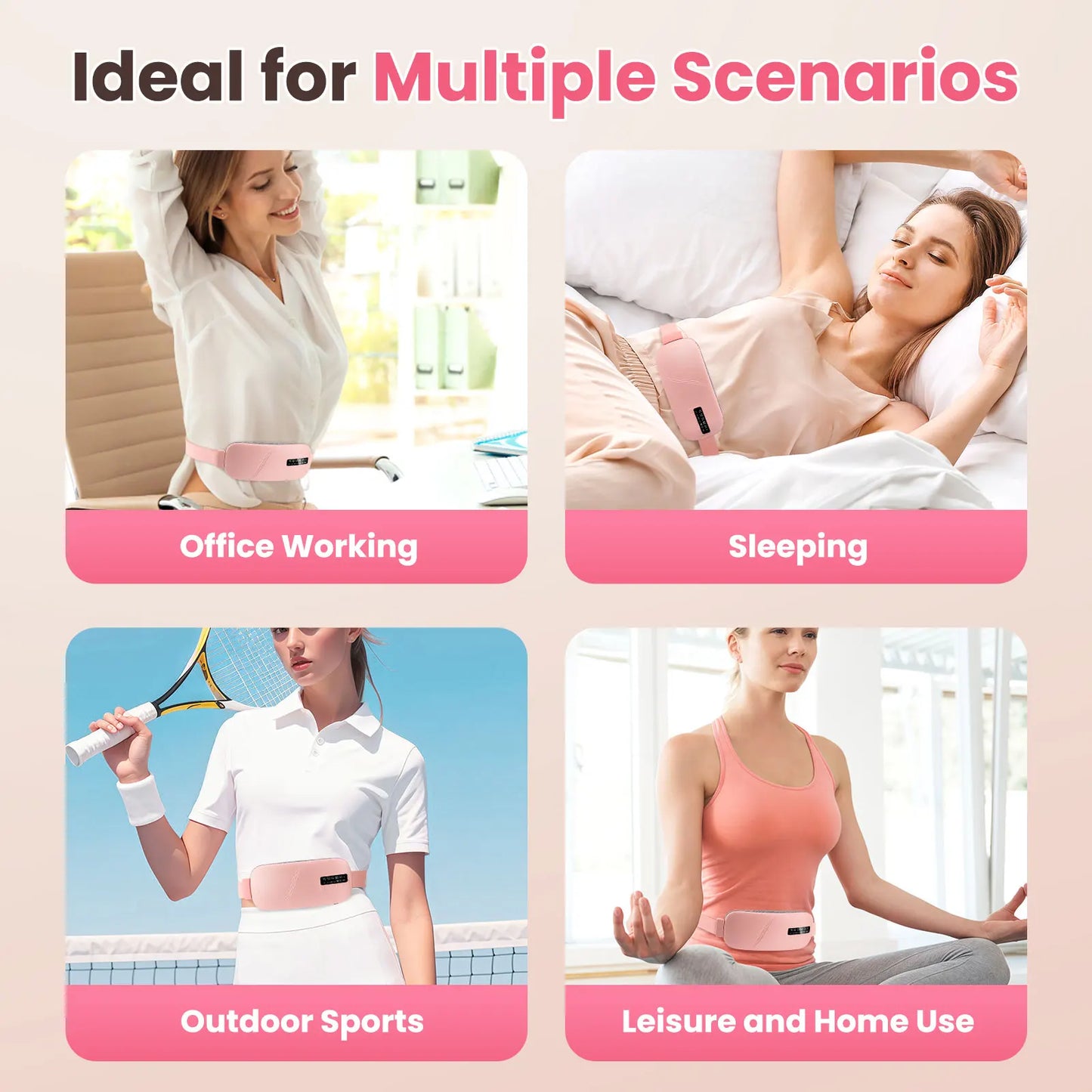 Electric Heating Pad Menstrual Cramp Massager Belt Women Period Care Hot Compress Device Vibration Abdominal Ulter Warmer Belt