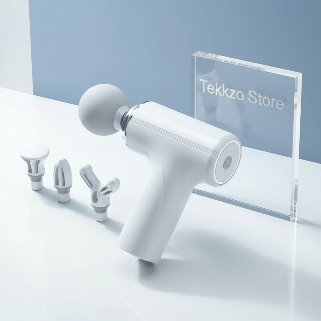 Portable Electric Massage Gun  with 4 Interchangeable Heads & LED Light for Full Body Relaxation Electric Massage Gun