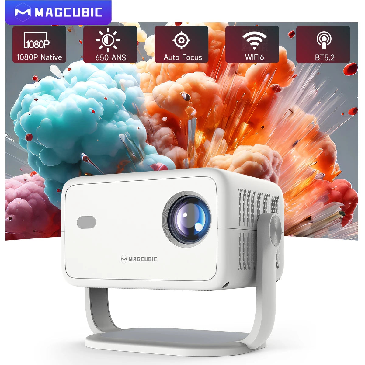 650 ANSI 4K Native Portable Projector - 1080P Auto Focus.