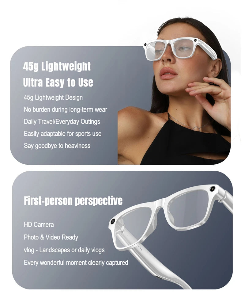 Xiaomi Mijia 4K HD Color Changing AI Smart Glasses Chat GPT 100MP Camera Bluetooth Call Voice Assistant  Control Smart Glasses