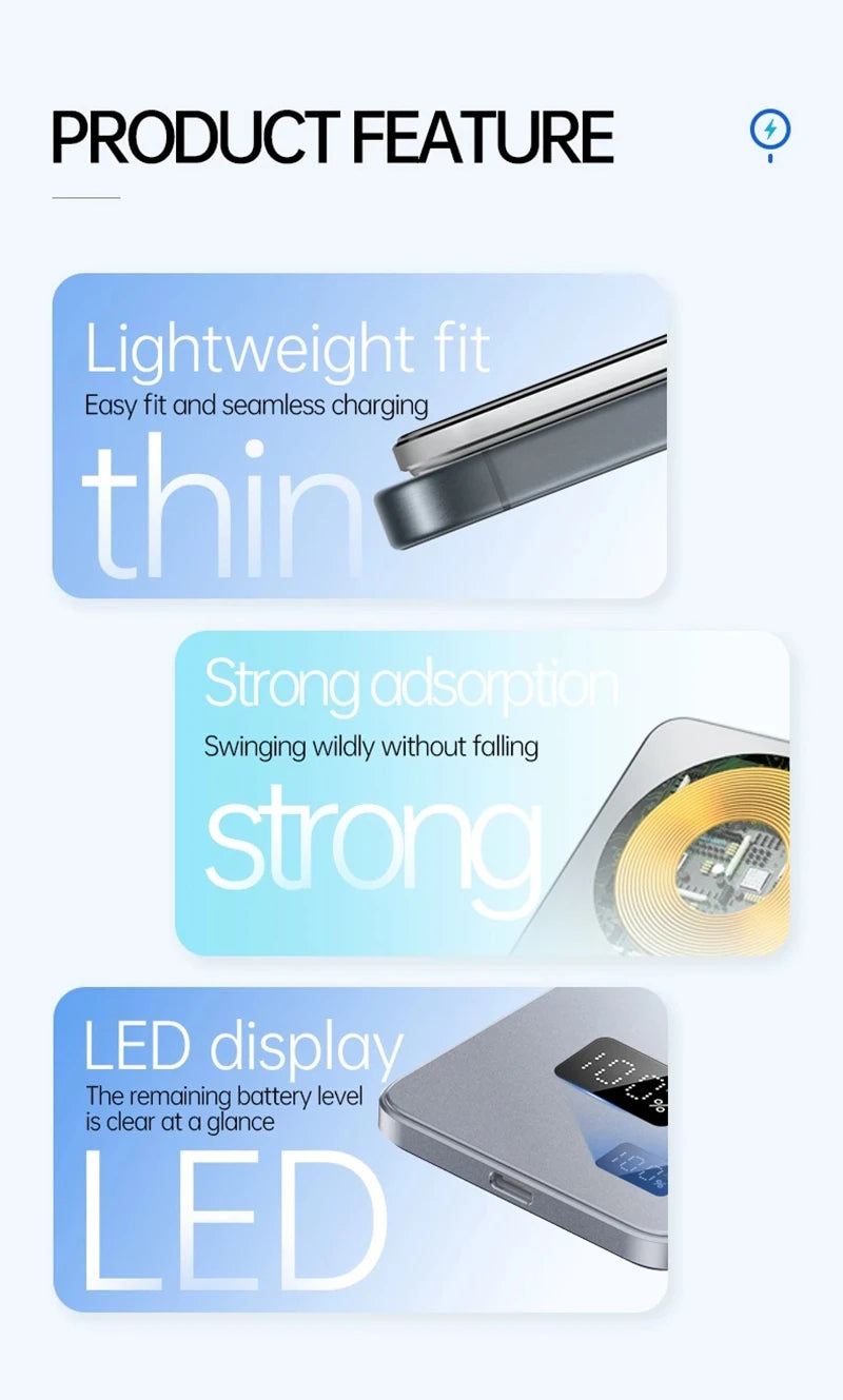 Xiaomi 50000mAh 3C Certification Thin Power Bank Ultra For MagSafe Magnetic Wireless Fast Charging Portable Battery Display