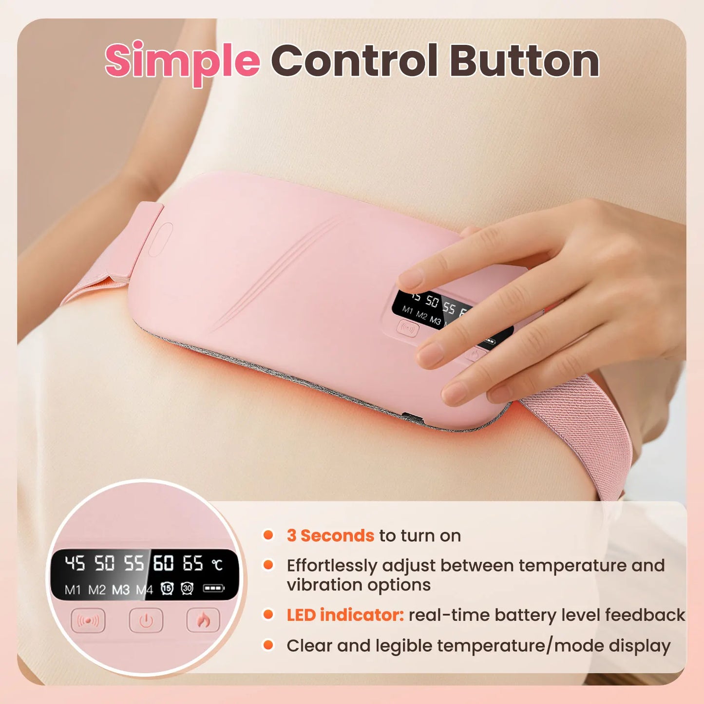 Electric Heating Pad Menstrual Cramp Massager Belt Women Period Care Hot Compress Device Vibration Abdominal Ulter Warmer Belt
